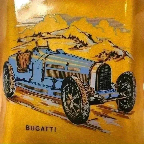 Vintage Wade ceramic jug vase featuring painted antique Bugatti and Sunbeam cars - Picture 7 of 10